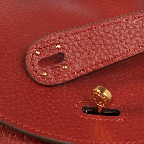 High Quality Replica Hermes Lindy 30CM Havanne Handbags 1057 Bordeaux Leather Golden Hardware